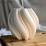 Luxus-Home Große Wellenkerze, deko - Handgemachte Sojawachskerze - Wohnzimmer - Spiral-Kerze- Geschenke - Candlesdeko - Geschenke für frauen - Geburtstage - Elegante Dekoration - Weiße Kerze