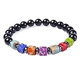 Chakra Armband Echte Steine Natürliche Heilsteine Und Kristallperlen,Chakren Armband Reiki-Amulett,Spirituelles Geschenk,7 Chakren Armband Perfektes Accessoire für Gesundheit und Balance