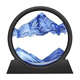 Wai Danie Sandbilder zum Drehen 3D Sandscape - die Sandkunst in Tiefsee Fließende Sandmalerei Sandbild Geschenke Sanduhr Deko Aesthetic für Büro Wohnzimmer Schreibtisch Erwachsene Kinder (blau, 7'')