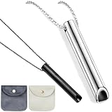 Aililong 2 PCS Höki Halskette gegen Angst und Panikattacken | Atemkette für Achtsamkeitsübungen und Entspannung | tragbare Anhänger für Männer und Frauen aus Edelstahl (Silber, Schwarz)