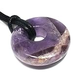 CrystalAge Halskette mit Geburtsstein für Fische – Amethyst-Donut, Stein, Amethyst