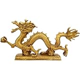 BESPORTBLE Drachen Figur Drachenfigur Messing Drachen Chinesische Feng Shui Chinesische Büro Dekoration Tierkreiszeichen Sammlungsfigur für Viel Erfolg Geschenk Kamin Tisch Objekt