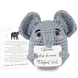 WenmthG Pocket Hug Deutsch Glück Elefant Glücksbringer, Gute Gesserung Geschenke Positive Gestrickter Elefant, Positive Kartoffel Deutsch Ersatz - 1 St