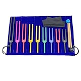 Stimmgabel, 9 Pcs Solfeggio Stimmgabel Set, Bunte Stimmgabeln aus Aluminiumlegierung mit 2×Silikonhämmer, für Yoga Entspannung (174 Hz, 285 Hz, 396 Hz, 417 Hz, 528 Hz, 639 Hz, 852 Hz, 963 Hz) (bunt)