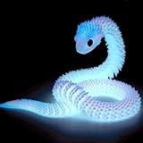 atibi Regenbogen-3D-bedruckte Schlange – 61 cm, leuchtet im Dunkeln, flexible Schlange, 3D-gedrucktes Tiergeschenk, Gelenkschlange, Spielzeug für Geburtstag, Heimdekoration