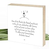 Wunderpixel® Holzbild Wenn du bei Nacht - Andenken an Verstorbene - 15x15x2cm zum Hinstellen/Aufhängen, echter Fotodruck mit Spruch auf Holz - Wand-Bild Aufsteller - zur Erinnerung als Trost-spender