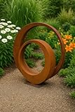 Zen Man 2st. Edelrost Gartenskulptur Rost Garten Figure aus Metall Gartenstecker Rost Gartendeko 75 * 5cm und 55 * 5cm 031510-1,-2