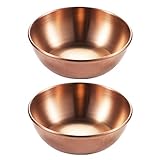 UPKOCH Schale Kupfer 2 Stücke Saucer Teller Mini Untertasse Schüssel Metall Gerichte Sushi Tauchschüssel Vorspeise Plates Home Geschirr (Rose Golden) Rosegold Schale