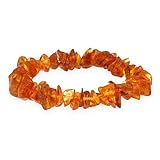 Lebensquelle Plus Bernstein Splitterarmband | Handgefertigtes Elastisches Stretch Splitter Armband | Echter natürlicher Edelstein (Bernstein)