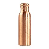 Bodhi Kupferflasche | Ayurveda Trinkflasche aus reinem Kupfer | Flasche mit Design Veredelung | Volumen: 800 ml | Wasserflasche mit Drehverschluss & Silikon-Dichtung | Ornaments