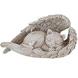 Katze Hund Engel Haustier Denkmal Grab Marker Tribut Statue, Deko Haustier Gedenken Tier Garten Statue, Polyresin, Gedenkstein Katze/Hund, Hundeengel-Gedenkstatue erinnert (Engel Katze)