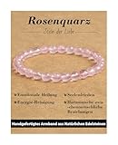 Landorilo 6mm Naturstein Perlen Heilstein Armband, für Damen und Herren Geeignet, Elastisches Perlenarmband für Yoga Chakren, Geschenk zum Geburtstag, Jahrestag Oder zu Weihnachten(Rosenquarz)