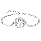 Tusuzik Muttertagsgeschenk Lebensbaum Damen Armband Silber 925 Muttertag Geschenk Baum des Lebens Muttertagsgeschenke für Mama