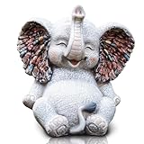 Kunkeinson Elefant für außen (S),Gartendeko für Draußen Wetterfest Geschenke,Yoga Figur Mini Lustige