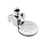 Diamandi Schutzengel mit persönlicher Gravur - Glücksbringer mit Name & Spruch personalisiert in Silber oder Gold - Magnetischer Auto Parkschein-Halter als praktisches Geschenk