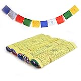Handgemachte tibetische Gebetsfahne in Nepal, Friedensmann, Meditation, Yoga, Garten des Friedens, 5 Sets (großes Set mit 25 Flaggen)