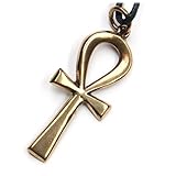 Drachensilber Ankh Schmuck Henkelkreuz Anhänger Bronze, Länge mit Öse: 5cm, inkl. Band ägyptischer Schmuck