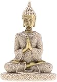 Larimuer Mini Sandstein Buddha Statue Handgeschnitzte Skulptur Meditieren Sitzende Buddha Statue Carving Figur für Home Desktop Office Decoration