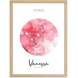 SpecialMe® Baby Poster mit Sternzeichen Illustration personalisierbar mit Geburtsdaten Wunschname Tierkreiszeichen Symbole