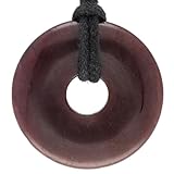 Lebensquelle Plus Granat Edelstein Donut Ø 30 mm + Baumwollband | Edelstein Anhänger | Echte Heilsteinkette inkl. Band