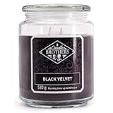 Candle Brothers Große Duftkerze im Glas | Black Velvet | Duftkerze Sandelholz | Kerze lange Brenndauer (80h) | Kerze mit mehreren Dochten | Geschenk Valentinstag