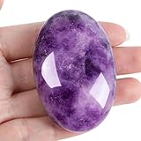 XIANNVXI 2.4' Groß Amethyst Stein Kristalle Sorgensteine Natürliche Poliert Palme Edelsteine Massage Heilung Reiki Energiestein 1PC