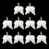 10 Stück Engelsflügel Deko Christbaumschmuck Engel Flügel Weihnachtsbaum Deko Kleiner Engel Ornament Baumschmuck Weihnachten Angel Wings Anhänger Weihnachtsbaum Deko Weiß Federn Weihnachtsbaum Deko
