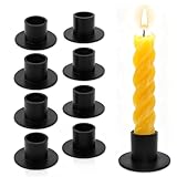 FLOWERUN 8 Stück Kerzenständer Schwarz, Metall Kerzenhalter Für Stabkerzen, Moderne Tischdekoration Für Wohnzimmer, Esszimmer Und Hochzeit (Schwarze)