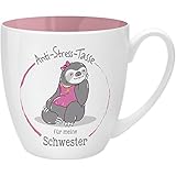 GRUSS & CO Anti-Stress-Tasse Motiv Schwester | Tasse mit Spruch, 45 cl, New Bone China | Geschenk für Sie | 45507, 1 Stück (1er Pack)