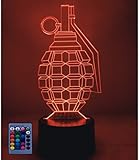 3D Granate Lampe USB-Strom Fernbedienung 7/16 Farben Amazing Optical Illusion 3D LED Lampe Formen Schlafzimmer Nacht Licht