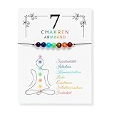 7 Chakren Armband verstellbar – Chakra Armband mit Bedeutung – Yoga Energiearmband für Damen & Herren – Spirituelles Geschenk – inkl. Karte zu den Farben & Eigenschaften