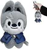 Schlüsselanhänger Plüsch Kuscheltier Bag Charm Taschenanhänger Personalisierte Geschenke Geschenkideen für Frauen Cute Keychain Plüsch Schlüsselanhänger Kuscheltier für Alltag Freizeit Schule(Wolf)