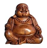 Wogeka Super schöner 25 cm Buddha Happy Holz Budda FENG Shui Deko Handarbeit Bali Buda BH25