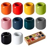 Sporgo Keramik Kerzenhalter Set: 10 Stück Stabkerze Kerzenhalter 10 Farben Stabkerzenhalter, Keramik Kerzenständer, Kerzenhalter Stabkerze, für Hochzeiten, Geburtstage, Feste und Tischdekorationen