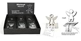 MichelToys Schutzengel Zettelhalter Matt Silber Engel-Figurine-Notizhalter 3 Count Silver Dunkle Farben