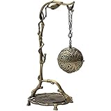 HomeDecTime Aromatherapie Weihrauchbrenner Räucherstövchen mit Ständer für Weihrauch oder Räucherkegel - Bronze