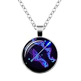 Sternbild-Halskette Schütze – 12 Sternzeichen-Halskette, Glasanhänger, Anhänger-Halskette, Edelstein-Halskette, Edelstein-Anhänger Mit Einzigartigem Astrologischen Muster Für Frauen Und Mädche