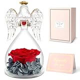 Ewige Rose Engel Geschenke für Frauen, Engel Figur Geburtstagsgeschenk für Mama, Oma, Freundin, Infinity Rose Ewige Blumen Geschenk für Geburtstag Weihnachten, Valentinstag, Muttertag, Jahrestag