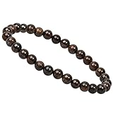ELEDORO Stretch Armband aus echten Edelstein-Perlen (6mm) – Perlenarmband für stilvolle Eleganz (Bronzit)