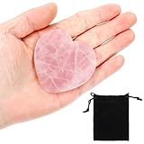 KFHENSOMR 60mm Rosenquarz Herz Groß Kristalle Edelsteine Geschenke Reiki Herzen Heilsteine Handschmeichler Stein Rosa für Valentinstag Geburtstage Jahrestag Muttertag und Thanksgiving Tag