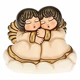 THUN - Paar Engel auf Wolke - Keramik - Weihnachtslinie - Leben, Haus eingerichtet - 11,3 x 7,2 x 10 cm h