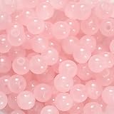 50 Stück 8mm Natürliche Rosenquarz Perlen mit Loch, Edelstein zum Auffädeln Rosa Perlen Lose Runde Steinperlen Naturstein-Perlen für DIY Armband Halskette Schmuckherstellung Zubehör