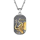PROSTEEL Anhänger Halskette, Sternbilder Sternzeichen Stier Dog Tag Erkennungsmarke Anhänger mit Kette, Edelstahl Horoskop Astrologie Halsschmuck