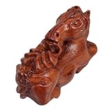 VICASKY Handgefertigte Holzskulptur Chinesisches Tierkreiszeichen Pferd für Neujahrsdekoration Passend für Wohnräume Schlafzimmer Schreibtische und Regale
