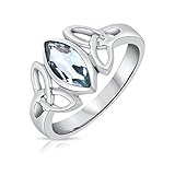 DTPsilver® 925 Sterling Silber Ring - Keltische Dreifaltigkeitsknoten - Keltische Kollektion - Blautopas