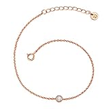 Glanzstücke München Damen-Armband Sterling Silber 925 mit Topas rosévergoldet - Spirituelles Armband mit Heilstein in Rosegold-Farben