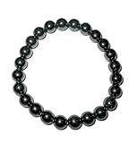 Methusalem HÄMATIT Hematit Blutstein Edelstein Armband Stein Schmuck - 8mm Kugeln. Elastisches Armband für Damen. 95430-8HE
