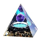 Orgonit Pyramide, Kristall Pyramide, Natur, Zerkleinerter Stein, Baum des Lebens Pyramide Pyramide Desktop Ornament Heimdekoration Geschenk für Freunde 6cm, 15
