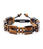 HASKARE Tigerauge Armband Herren Armband Steine, Echtes Naturstein Kristall Armband Herren Hochwertiges Tigerauge Armbänder, Handmade Perlen-Armband Schutz Armband Einzigartige Geschenk für Ihn