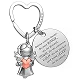 FABACH Beste Freundin Schlüsselanhänger Schutzengel mit Herz und Gravur - Beste Freundin Geschenke Schlüsselanhänger - Beste Freundinnen Geschenk Engel Glücksbringer Beste Freundin